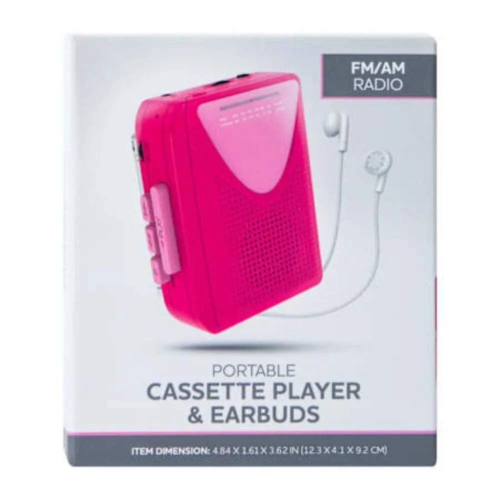 Portable Cassette Player & Earbuds
